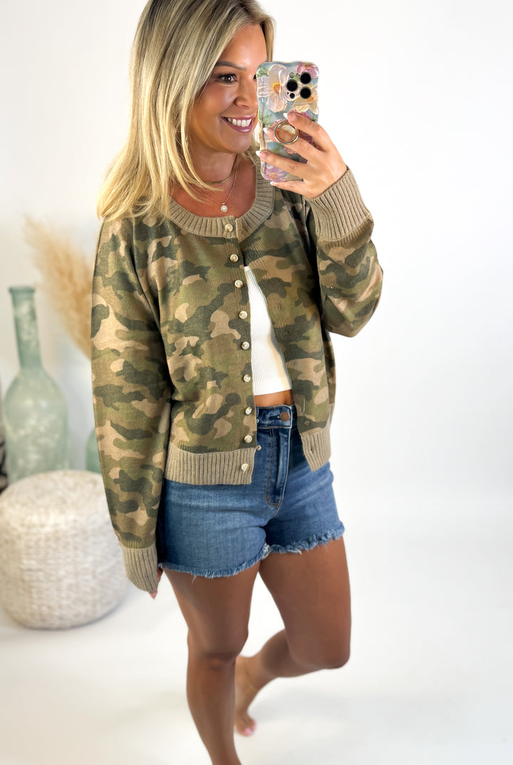 Camo Crush Knit Cardigan