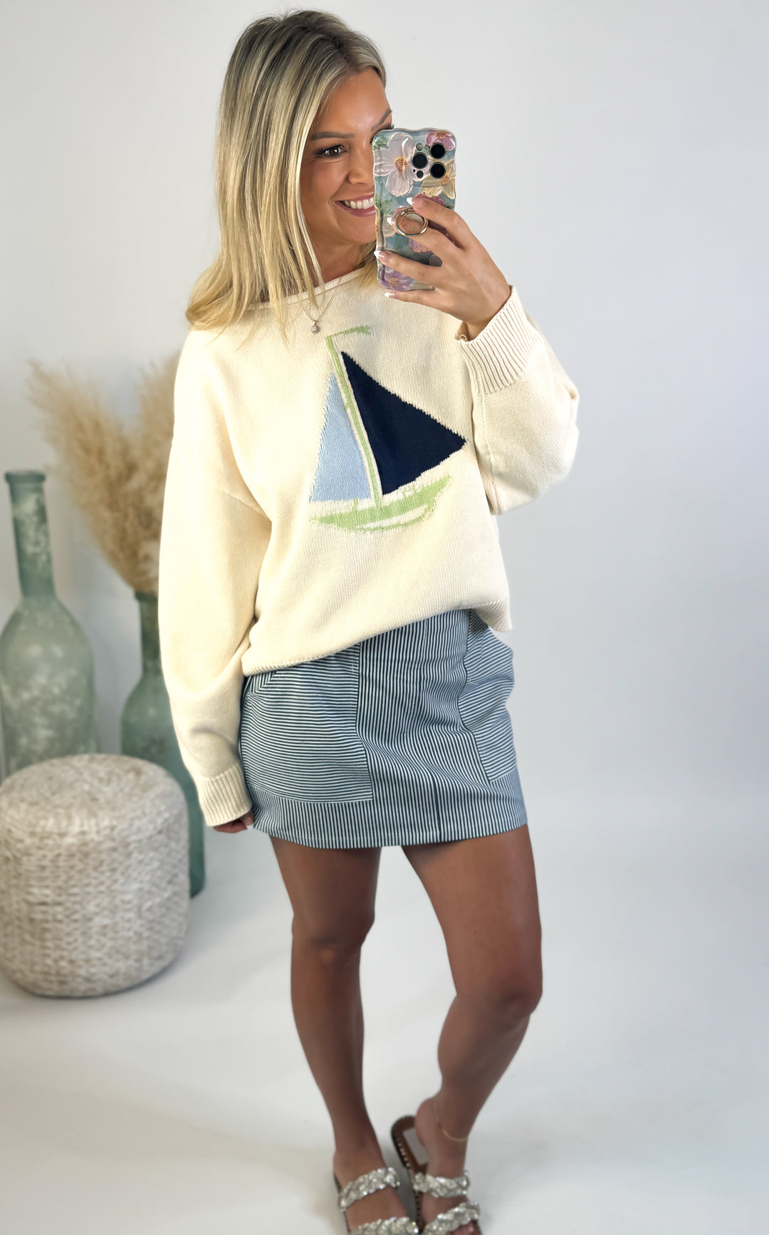 Harbor Stripe Pocket Skirt