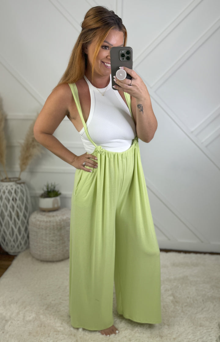 Lola Wide Leg Suspender Jumpsuit