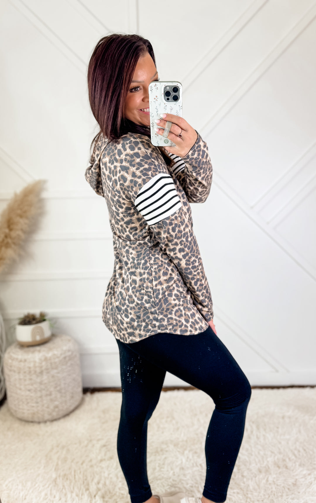 Sasha Animal Print Hooded Top