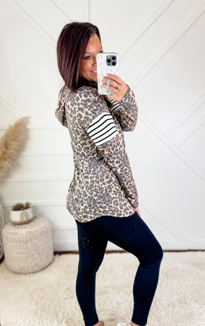 Sasha Animal Print Hooded Top