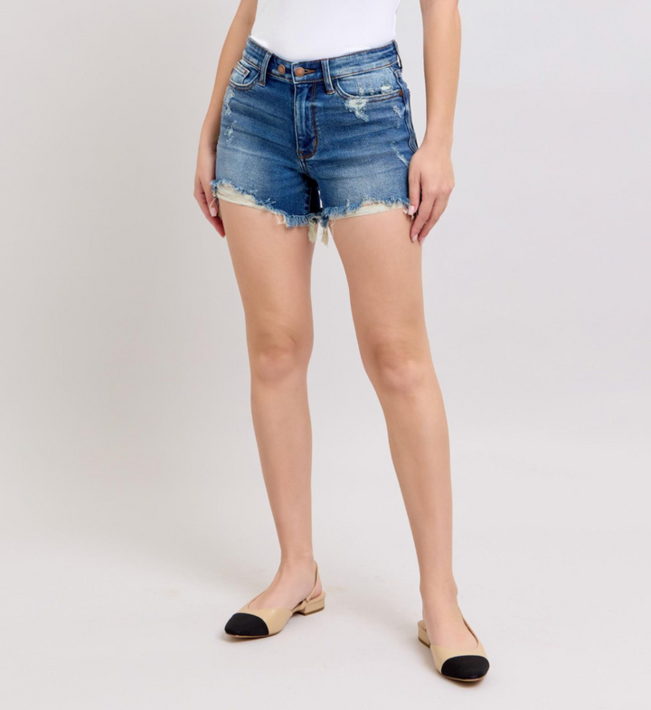 Judy Blue 2 Button Super Stretch Denim Dad Shorts