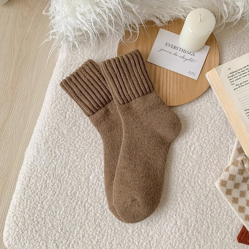 Cozy Toes Ribbed Cuff Socks