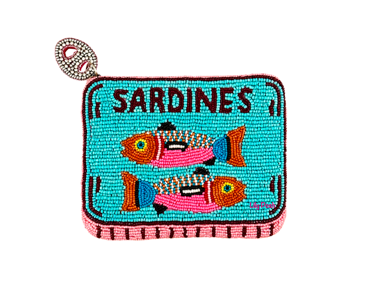 Beaded Sardines Coin Purse Lily Posh, Beaded Bag 