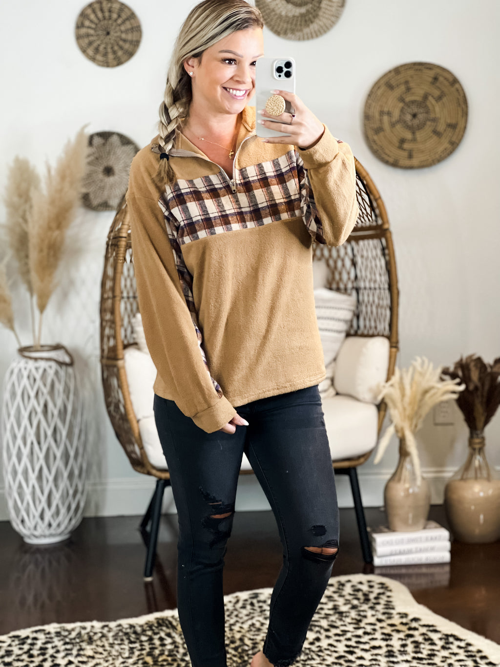 Porter Plaid Fleece Pullover