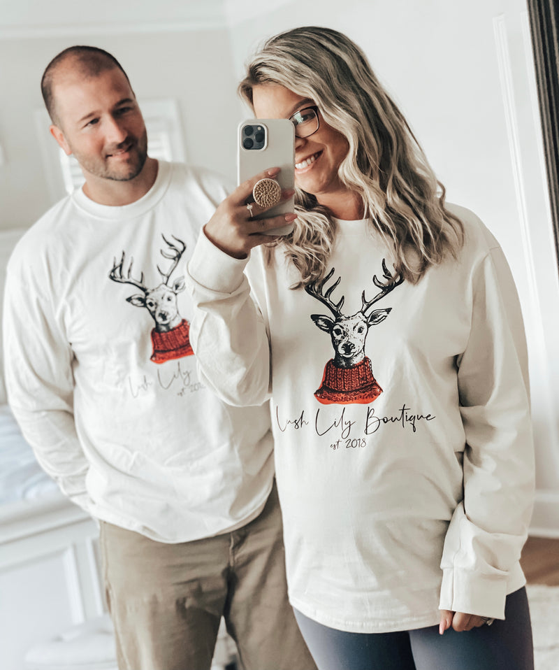 Lush Lily Est. 2018 Reindeer Long Sleeve Tee