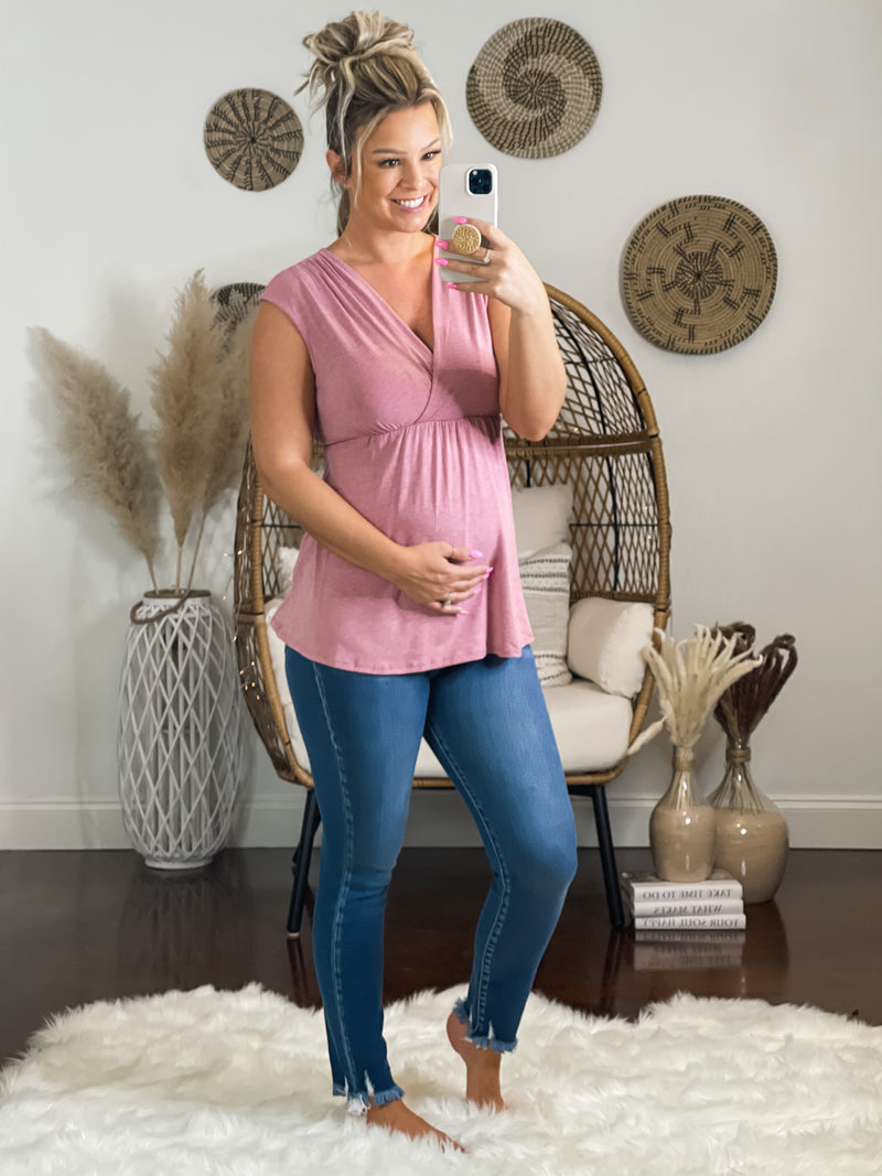Leah Maternity Nursing Top Pink